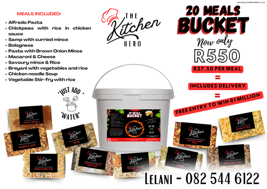 The Kitchen Hero 20 Meal Bucket - 20 Nutritious Meals + FREE Contest Entry