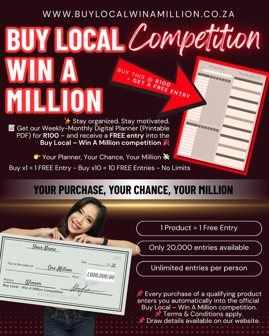 Premium Weekly-Monthly Planner + FREE R1 Million Contest Entry